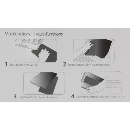 InLine® Kombi-Maus-Pad 4-in-1, für Notebooks, 300x130mm, schwarz