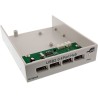 USB 2.0 concentrateur, InLine®, 4 x pour compartiment 3,5", beige