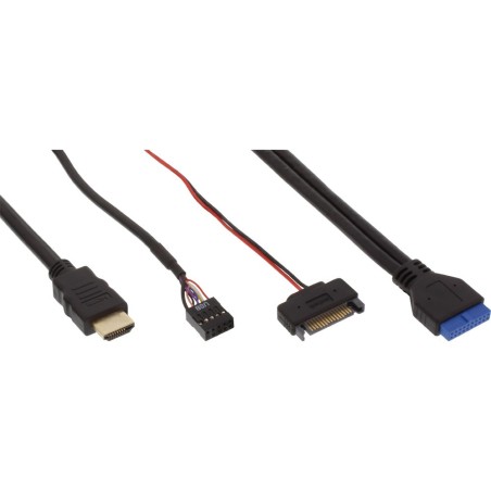 InLine® Frontpanel für den Floppy Schacht, Card Reader, HDMI, USB 3.0, USB 2.0, USB Auflade-Buchsen
