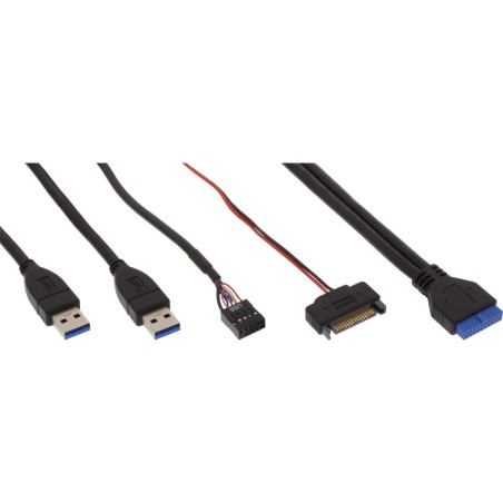 InLine® Frontpanel für den DVD-Schacht, Cardreader, USB 3.0, USB 2.0, USB Ladebuchse