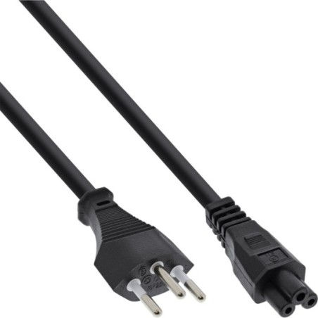 Câble réseau pour Notebook, InLine®, Suisse, raccord de câbles en 3 pôl., 2m