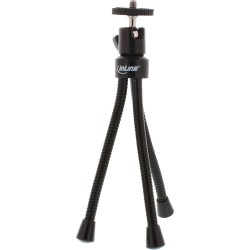 InLine® Mini-Stativ 190mm mit Kugelkopf, flexible schwarze Metallfüße mit Gummikappen