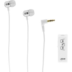 InLine® Bluetooth Audio-Receiver mit In-Ear Kopfhörer und Mikrofon, Audio-Empfänger, Stereo, weiß