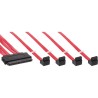 InLine® SAS Anschlusskabel intern, SFF-8484 an 4x SATA gewinkelt, 0,5m