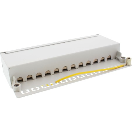 InLine® Patchfeld Cat.6A, 12-fach, Tisch/Wand-Montage, lichtgrau, RAL7035