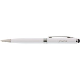 InLine® Stylus, Stift für Touchscreens + Kugelschreiber, Metall, weiß