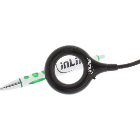 InLine® USB-LED-Leuchte, 18 LEDs, Ein/Aus-Schalter, Lupe