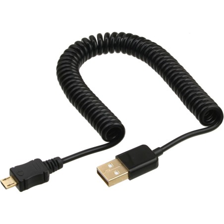 InLine® Micro-USB 2.0 Spiralkabel, USB-A Stecker an Micro-B Stecker, 5m