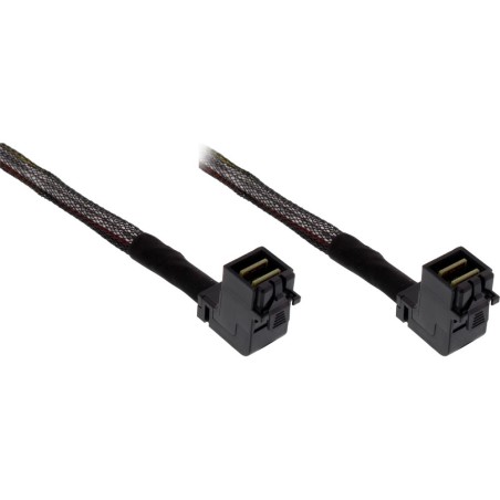 InLine® Mini SAS HD Kabel, SFF-8643 zu SFF-8643, beidseitig gewinkelt, mit Sideband, 0,5m
