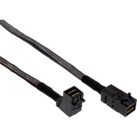 InLine® Mini SAS HD Kabel, SFF-8643 zu SFF-8643, einseitig gewinkelt, mit Sideband, 0,5m