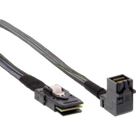 InLine® Mini SAS HD Kabel, SFF-8643 gewinkelt zu SFF-8087, mit Sideband, 0,5m