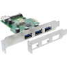 InLine® Schnittstellenkarte, 3x+1x USB 3.0, PCIe, mit SATA Stromanschluss, inkl. Low-Profile Slotblech