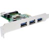 InLine® Schnittstellenkarte, 3x+1x USB 3.0, PCIe, mit SATA Stromanschluss, inkl. Low-Profile Slotblech
