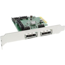 InLine® Schnittstellenkarte, 4x SATA 6Gb/s, RAID 0,1,10 JBOD, mit 4x SATA + 2x eSATA, PCIe 2.0 (PCI-Express)