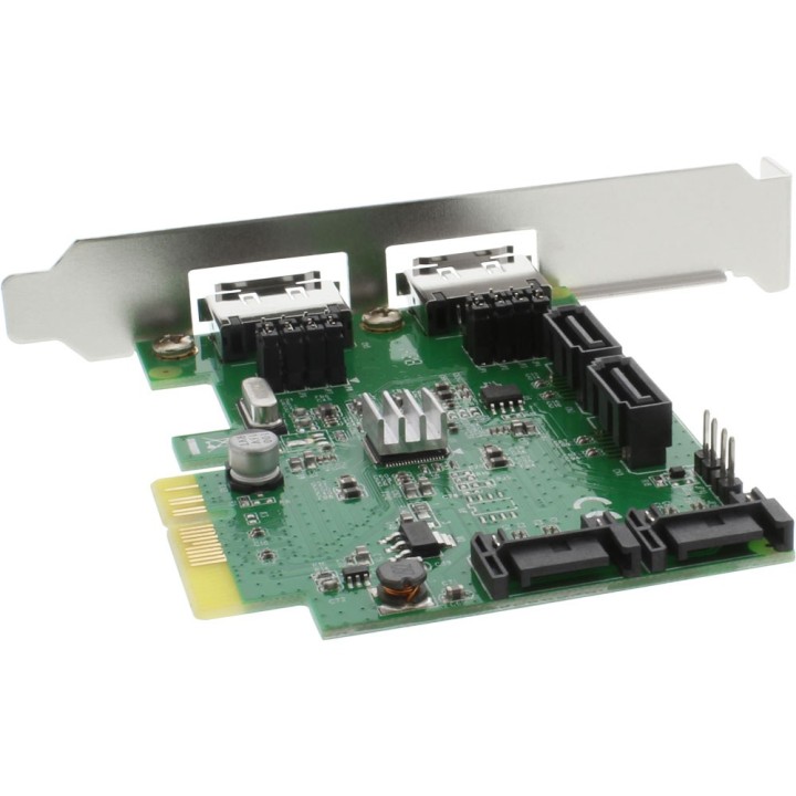 InLine® Schnittstellenkarte, 4x SATA 6Gb/s, RAID 0,1,10 JBOD, mit 4x SATA + 2x eSATA, PCIe 2.0 (PCI-Express)