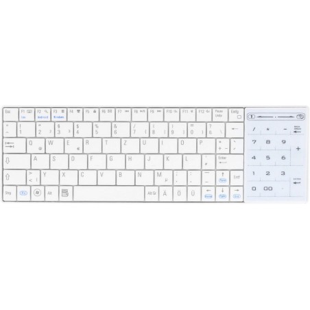 InLine® Bluetooth Mini-Tastatur mit Touchpad, Windows 10 kompatibel, weiß