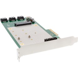 InLine® Schnittstellenkarte, 3x + 1x SATA 6Gb/s, RAID 0,1,10 JBOD, mit 2x M.2 (NGFF), PCIe 2.0 (PCI-Express)