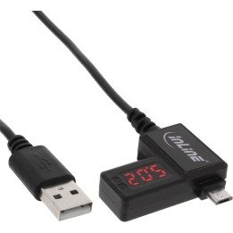 InLine® 3in1 Mini Multimeter, Micro USB und USB Kabel 1m