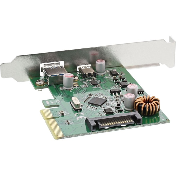 InLine® Schnittstellenkarte, PCIe x4, 2x USB 3.1, Typ A + Typ C, inkl. Low-Profile Slotblech