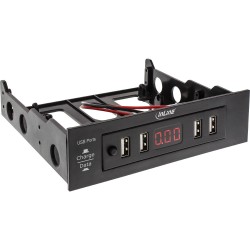 InLine® USB Powerpanel Hub, Frontpanel mit 4 USB Ports und Display