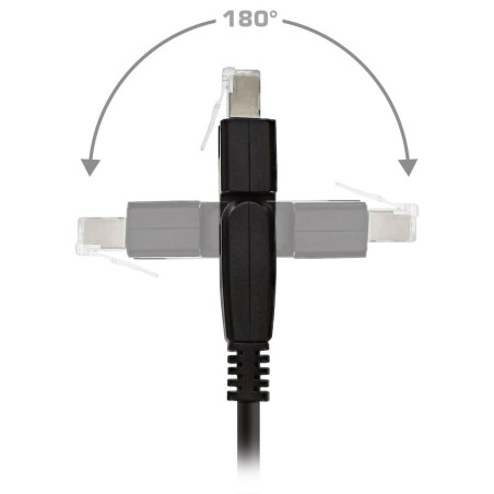 InLine® Patchkabel 180°, S/FTP (PiMf), Cat.6A, 500MHz, halogenfrei, Kupfer, schwarz, 10m