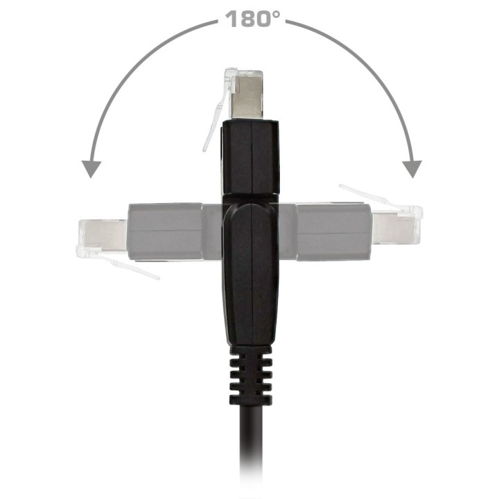 InLine® Patchkabel 180°, S/FTP (PiMf), Cat.6A, 500MHz, halogenfrei, Kupfer, schwarz, 10m