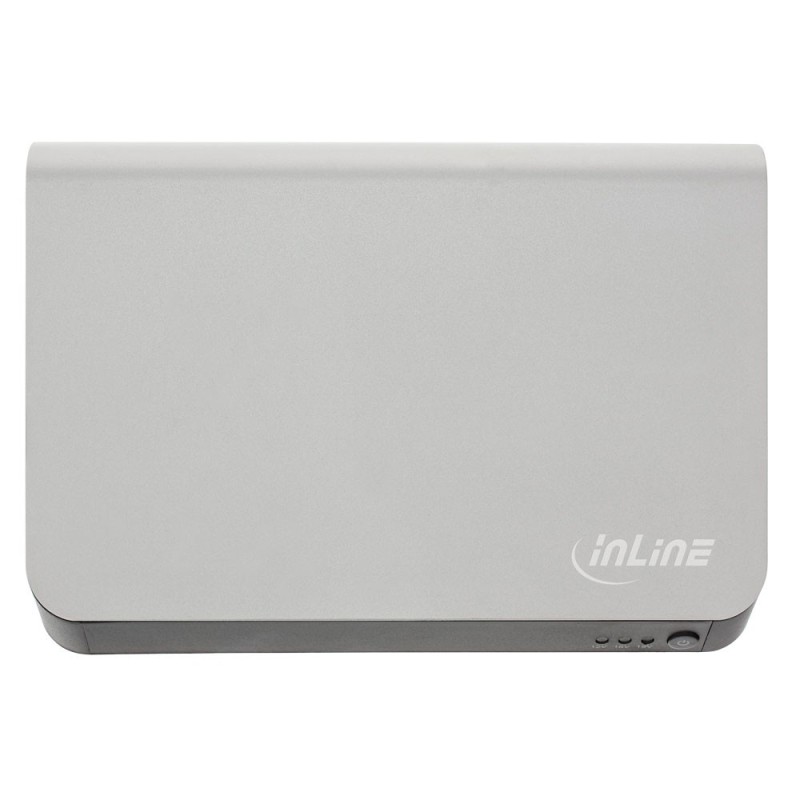 InLine® Ultrabank Zusatzakku PowerBank 19800mAh, silber, Ausgang 5V USB/12V/16V/19V, Strom / Energie / Licht