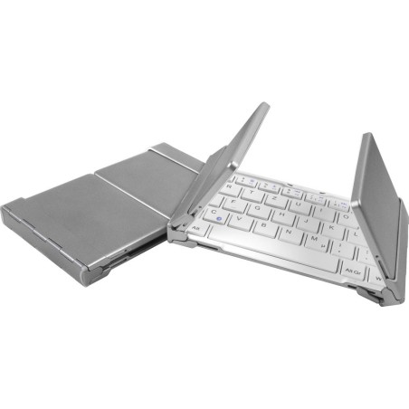 InLine® BT-Quick faltbare Bluetooth Tastatur, mit Hülle, für iOS, Android, Windows, weiß, deutsches Layout