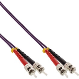 InLine® LWL Duplex Kabel, ST/ST, 50/125µm, OM4, 0,5m