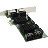 InLine® Schnittstellenkarte, 8x SATA 6Gb/s, mit 8x SATA + 4x eSATA, PCIe 2.0 (PCI-Express)