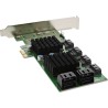 InLine® Schnittstellenkarte, 8x SATA 6Gb/s, mit 8x SATA, PCIe 2.0 (PCI-Express)