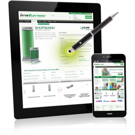 InLine® LaserTouch 3in1, Kugelschreiber, Touch Stylus, Laserpointer, schwarz