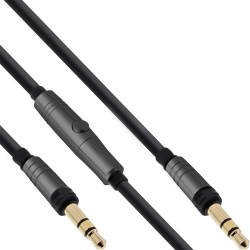 InLine® PURE I Ersatzteil 3,5mm Klinkenkabel ST/ST mit Mikrofon, 1,3m, schwarz-anthrazit