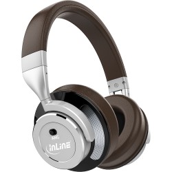 InLine® PURE I, Bluetooth Over Ear Kopfhörer mit Active Noise Cancelling braun-silber