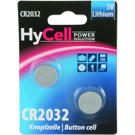 2er Blister Ansmann HyCell Knopfzelle 3V Lithium CR2032 (5020202)