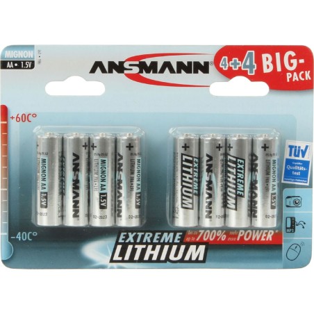 Ansmann Lithium Batterie Mignon AA 8er Blister (1512-0012)