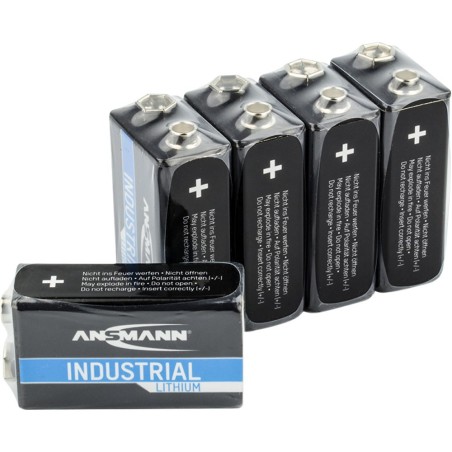 ANSMANN Lithium-Industriebatterie 9V-E-Block, 5er-Pack (1505-0002)
