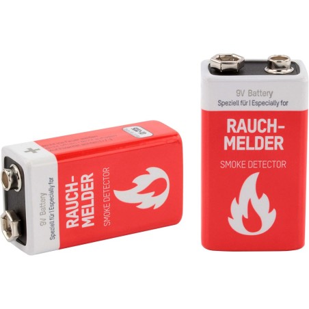Ansmann Alkaline Batterie für Rauchmelder, 9V E-Block, 2er Pack (1515-0006)