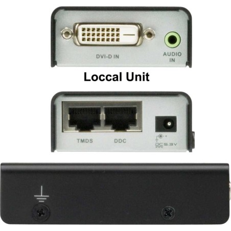 ATEN VE600A Video-Extender, DVI-Verstärker, Verlängerung auf max. 60m über Netzwerkkabel, mit Audio