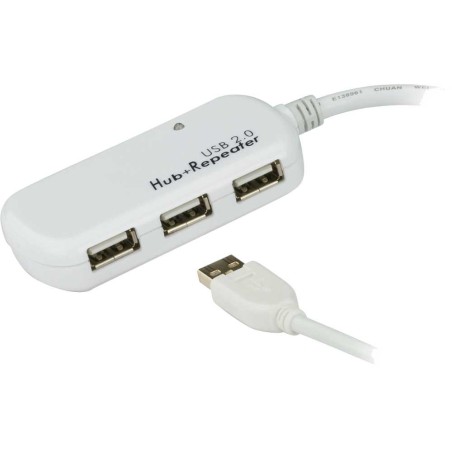 ATEN UE2120 Repeater USB 2.0 Aktiv-Verlängerung mit Hub und Signalverstärkung Stecker A an 4x Buchse A 12m