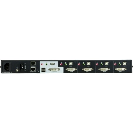 ATEN CM1164 Split-Screen KVM Control Center mit 4 Ports (USB/DVI-D) und USB 2.0-Hub + Audio