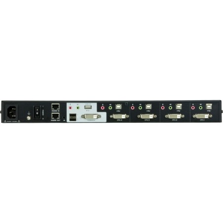 ATEN CM1164 Split-Screen KVM Control Center mit 4 Ports (USB/DVI-D) und USB 2.0-Hub + Audio