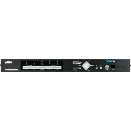 ATEN CM1164 Split-Screen KVM Control Center mit 4 Ports (USB/DVI-D) und USB 2.0-Hub + Audio