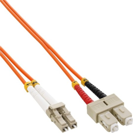 LWL câble duplex, InLine®, LC/SC 50/125µm, 10m