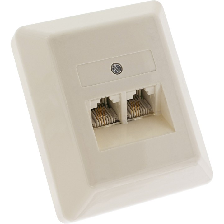 ISDN prise de raccordement 2x RJ45 prise femelle en saillie, sans résistance de pull-up