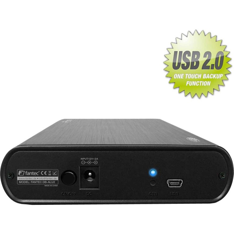 Boîtier 3.5 ", USB 3.0, Fantec DBALU3 noir, pour disque dur SATA