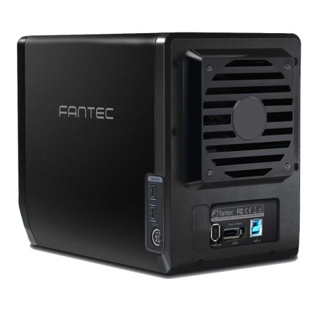 Gehäuse 4x 3,5" USB3.0/eSATA/Firewire mit RAID, Fantec QB-35RFEU3 schwarz, für SATA HDD