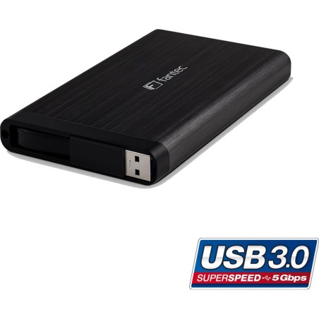 Gehäuse 2,5", USB 3.0, Fantec AluLink U3 schwarz Aluminium