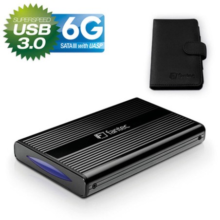 Gehäuse 2,5", USB 3.0, Fantec DB-228U3-6G, für SATA-HDD  & SSD (bis 9,5mm), schwarz