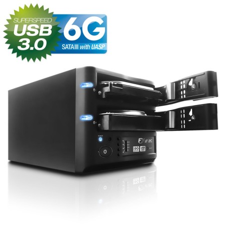Gehäuse 2 x 3,5" FANTEC MR-35DU3-6G, 6G SATA HDD RAID USB3.0, schwarz